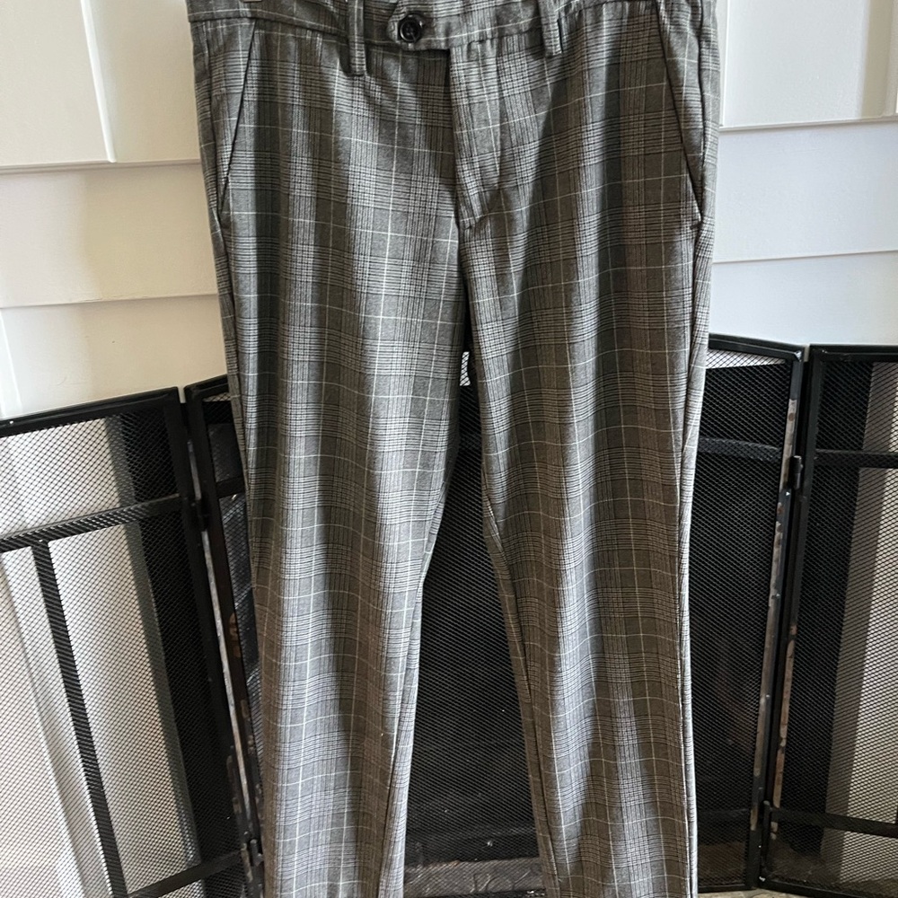 Jack & Jones Slim Fit Chino Trouser, Men, Gray Plaid Pants 32/30